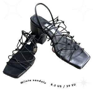 Miista strappy black sandals in size 39